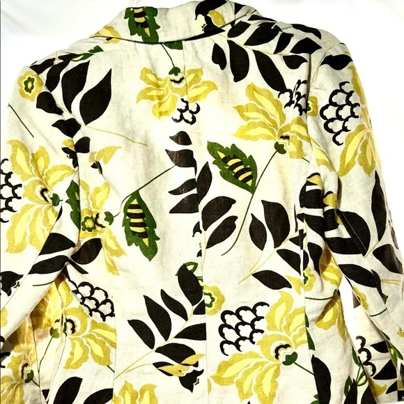 Vintage BR Linen Blazer NWOT Coat Jacket Summer Gold Stunning - Picture 4 of 7